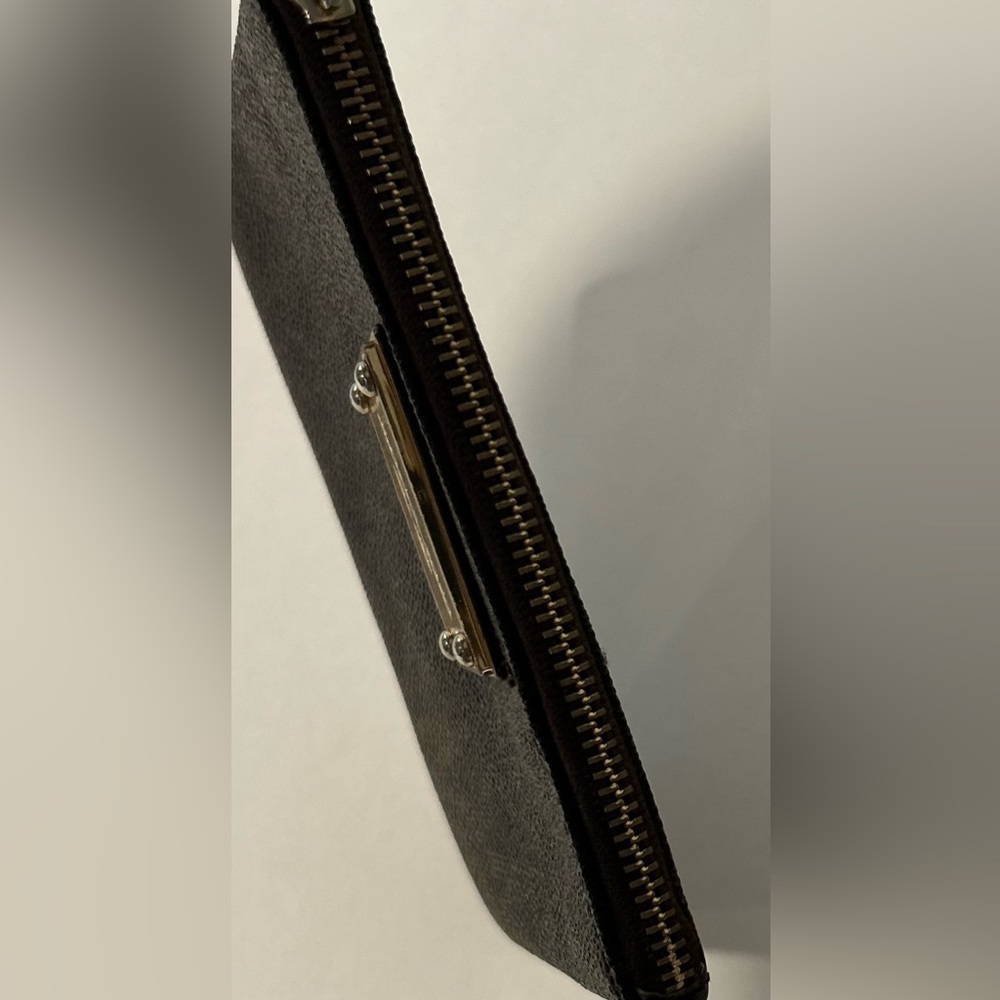 Michael Kors MK Signature Brown Monogram Wristlet Zip Wallet - Picture 6 of 11